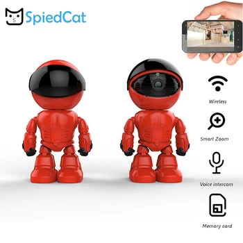 

HD WiFi Robot IP mini Camera Pan Tilt Security WiFi P2P Night vision Motion Detection Two way Audio Camcorder Support TF Card