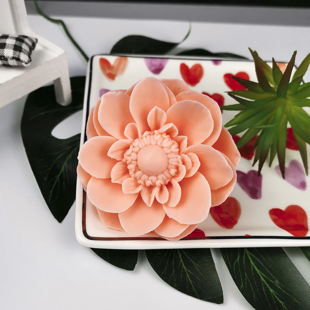 HC0281 PRZY Rose Peony Flower Molds Mold Silicone Decoration Plant Soap  Molds Flowers Candle Moulds Bouquet Making Clay Resin