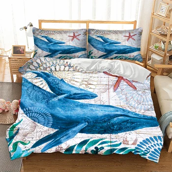 

Boy/Girl Fashion 3D Whale Bed Sets Duvet Cover with Pillow Cover 2/3 Pcs Bedding Set US/UK/AU 11 Size
