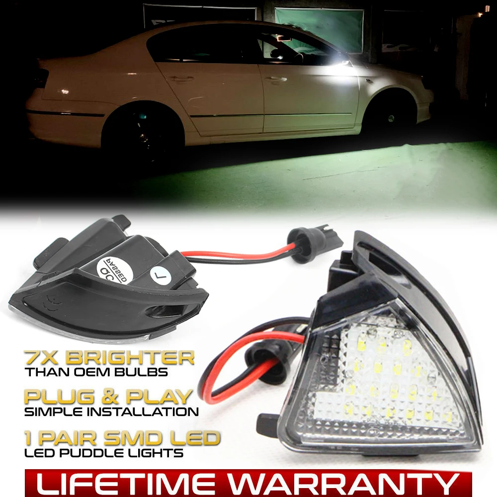 

LED Under Side Mirror Puddle Light For VW Golf MK 5 6 Variant Plus GTI R32 R36 Passat B5 B6 CC Sharan 1 2 Tourn Eos Jetta Rabbit