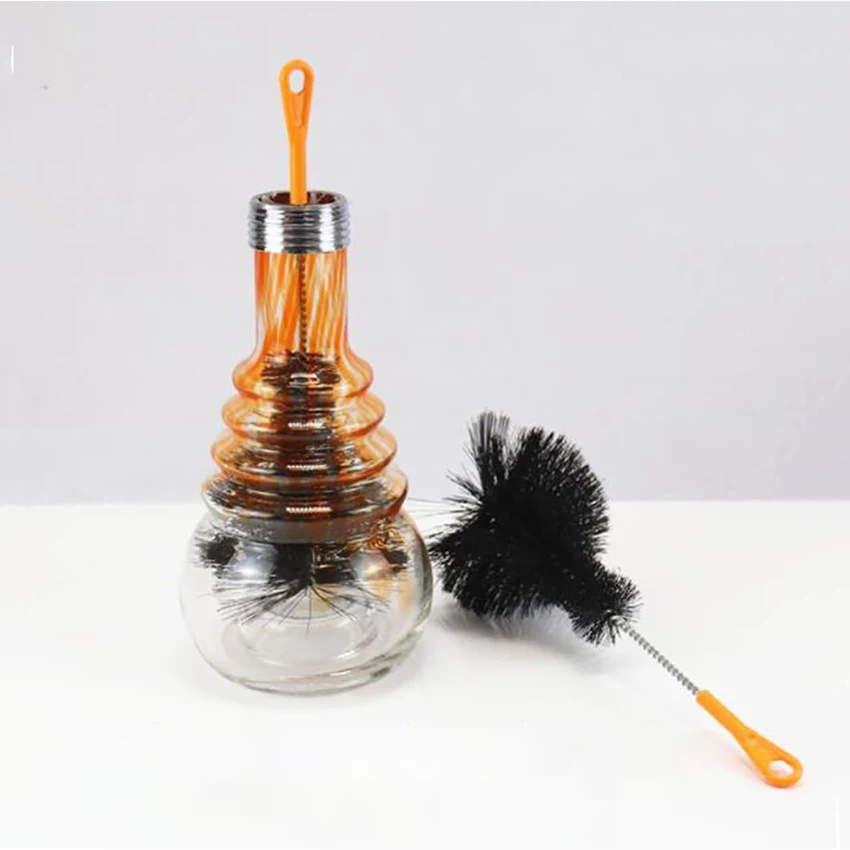 1pc Protable Glass Bottle Base Water Pipe Cleaning Brush, Shisha Hookahs Fan-shaped brush Washing Accessories