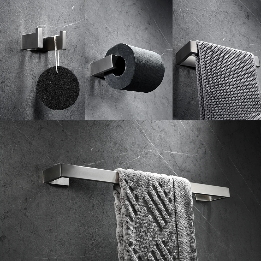 Shelf Adhesive Towel Rack Toilet Paper Holder Towel Hooks Bathroom Accessories Stainless Steel Bedroom Bath Hardware Sets toilet paper holder,towel hook,bathroom hardware set,bathroom hardware accessories