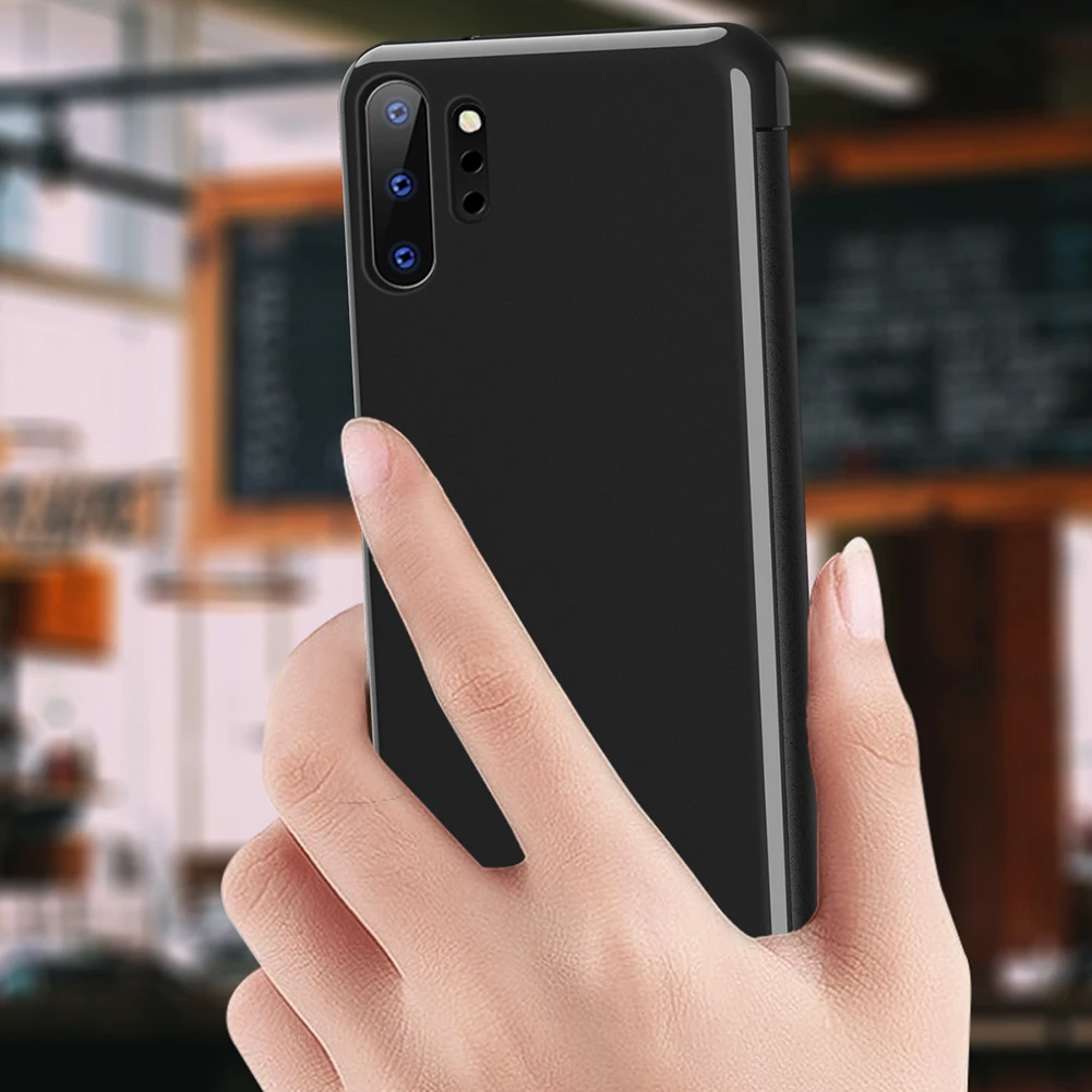 Умный зеркальный флип-чехол для samsung S10 S9 S8 s7 Plus note9 8 S10LITE A750 A70 A50 A30 Clear View кожаный чехол ударостойкий чехол