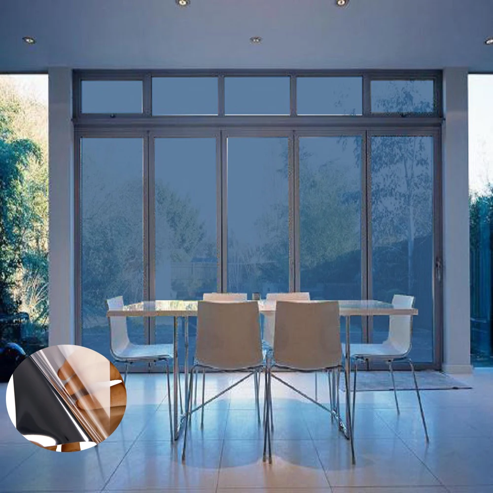 Película Espejo Unidireccional Plateada 15% - 36 Pulgadas De Ancho X 60 Pies De Largo | Para Tinte De Ventanas | Marca Intersolar® | Efecto Espejo Cromado