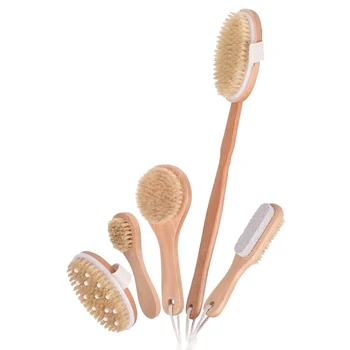 

Dry Brush Body Kit, Foot Pumice Brush, Pig Hair Brush with Long Handle-Deep Cleaning to Remove Impurities, Dirt and Excess Oil