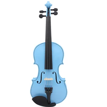 

Genuine Product Blue Light Violin Playing Popularization Practice Solid Wood Aston Villa Adult Instrument Direct Selling
