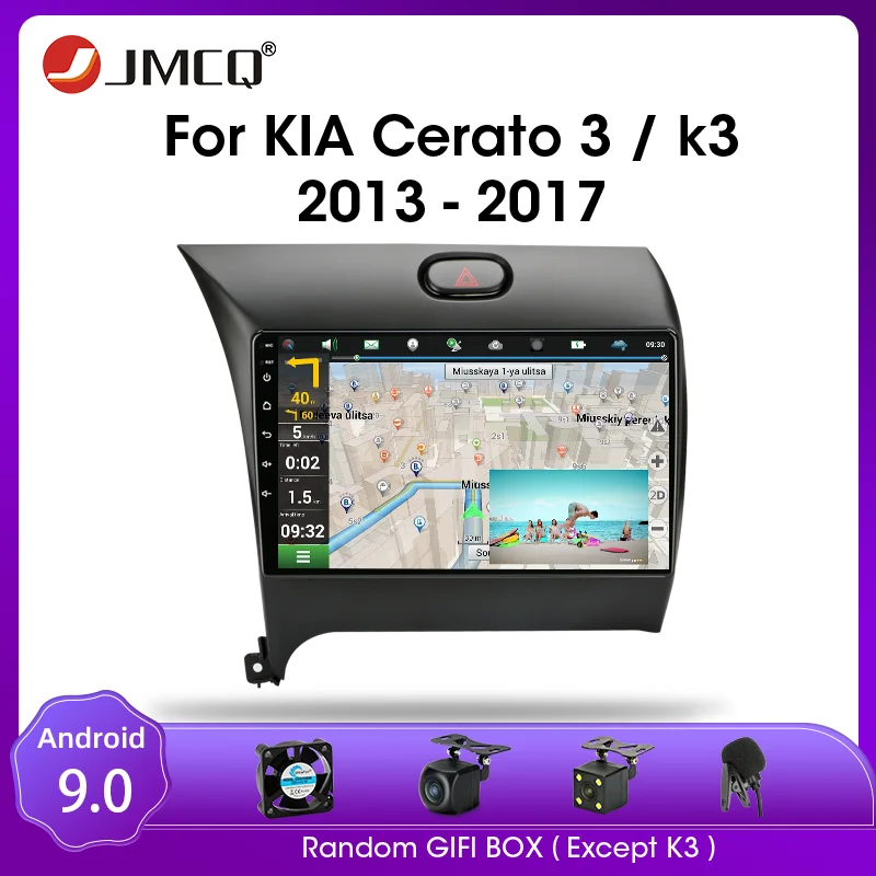 JMCQ Android 9.0 For KIA K3 CERATO FORTE 2013-2017 3 YD Tuner Car Radio Multimidia Video Player RDS GPS Navigaion Split Screen