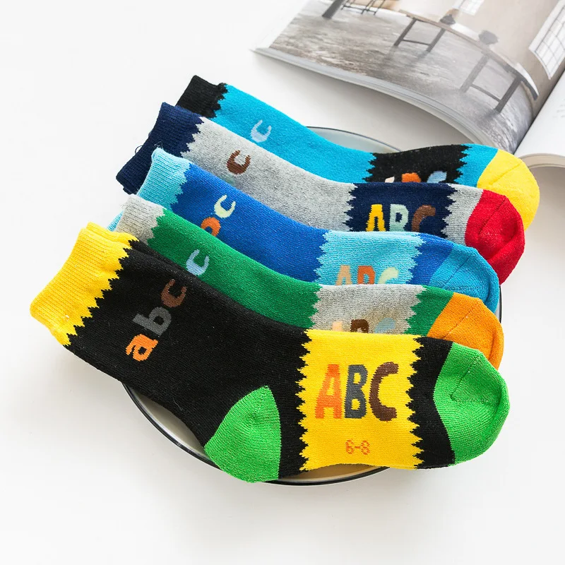 

2019 New Style Winter Thick Warm CHILDREN'S Socks English Lettered Looped Pile Towel Tube Baby Socks