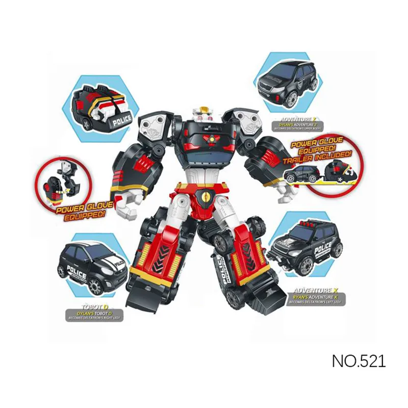 K Medium Size 4in1 Подарок для мальчика Tobot 3/2 в 1 трансформация автомобилей фигурка робота игрушки мультяшный персонаж 3 машины слияние робот-трансформер модель игрушки - Цвет: K Medium Size 4in1