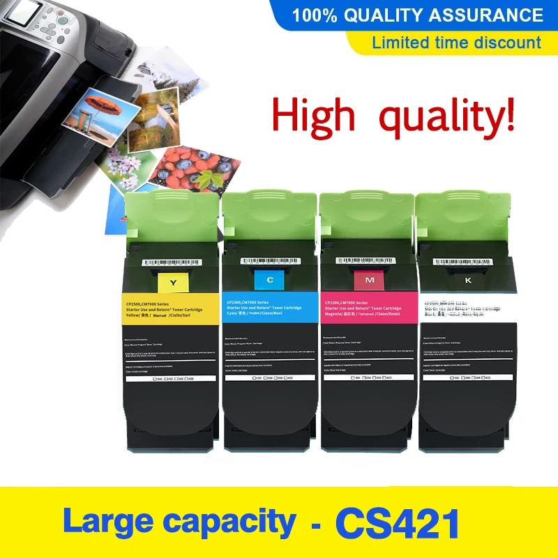 Cartucho de tóner Compatible con Lexmark CS421 CS431 CS521 CS622 CX421