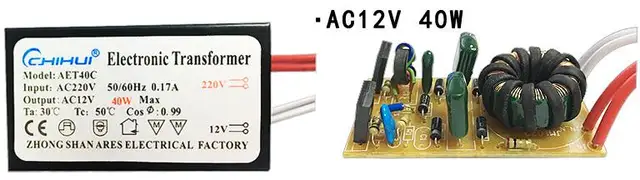 2022 Sufficient Power Electronic Transformer For Halogen Lamp light AC 12V 20W 50W 60W 160W 200W 250W Optional 40w