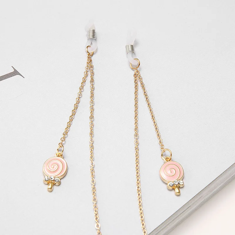 Glasses Alloy Chain For Sunglasses Man Women Anti-lost Decoration Hanging Neck Accessories Silica Gel Adjustable