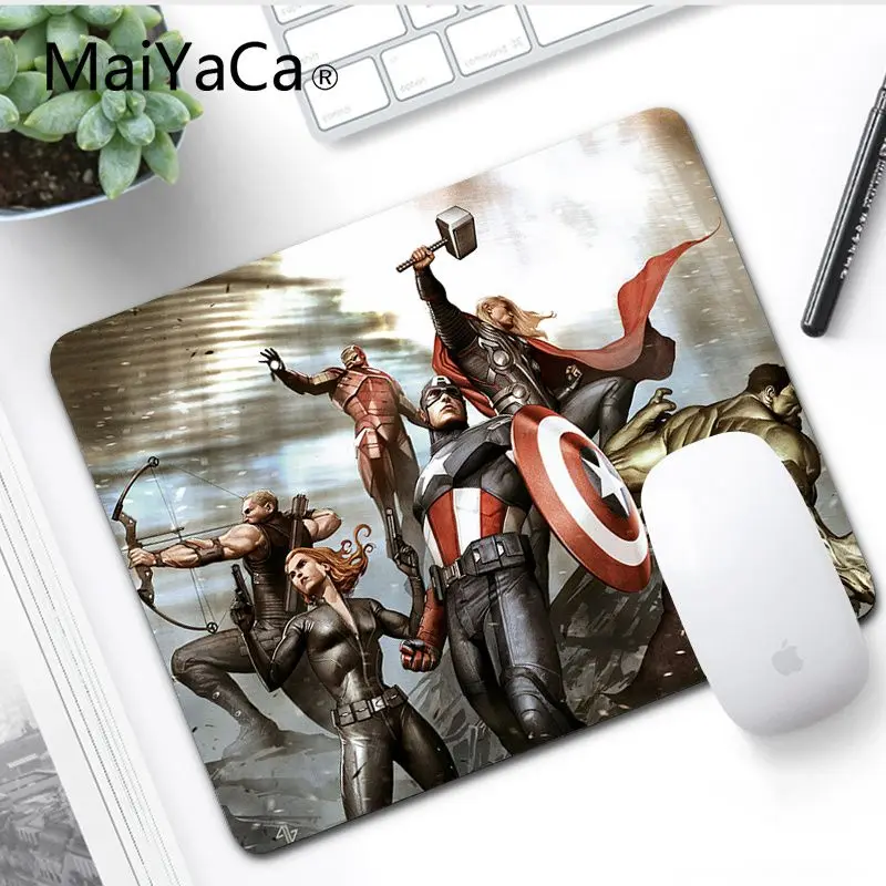 No LockEdge 25x29cm MaiYaCa Marvel's The Avengers ноутбук коврик для мыши большой шкафчик Коврик Для Мыши Компьютерный коврик для ПК - Цвет: No LockEdge 25x29cm
