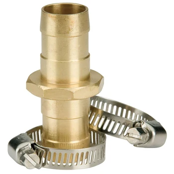 

3PCS 5/8 Inch Brass Garden Water Hose Quick Connector Repair Mender Set With Stainless Steel Clamps Water Gun Fitting