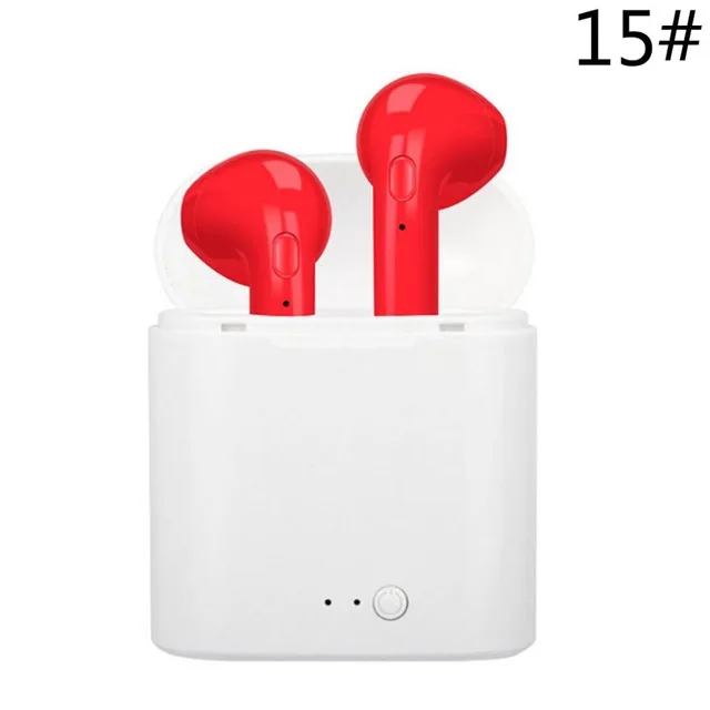 Беспроводные наушники I7S TWS airpots pro clone Audifono, Bluetooth, наушники на Android, гарнитура для iphone, bluetooth-гарнитура - Цвет: red