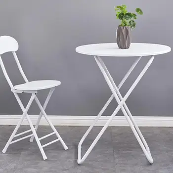 

Small Family Balcony Dining Folding Table Simple Multi-functional Outdoor Portable Stall Table Nordic Round Table