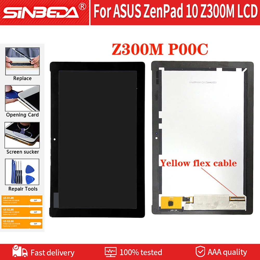 Оригинальный 10 1-дюймовый ЖК-дисплей ASUS ZenPad Z300M дигитайзер сенсорного экрана с