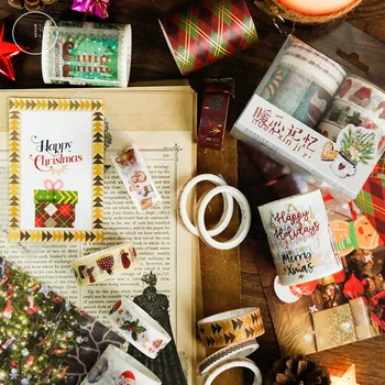 

6 Pcs/Box Christmas Night Decoration Washi Tape DIY Scrapbooking Planner Masking Tape Adhesive Tape Kawaii Stationery