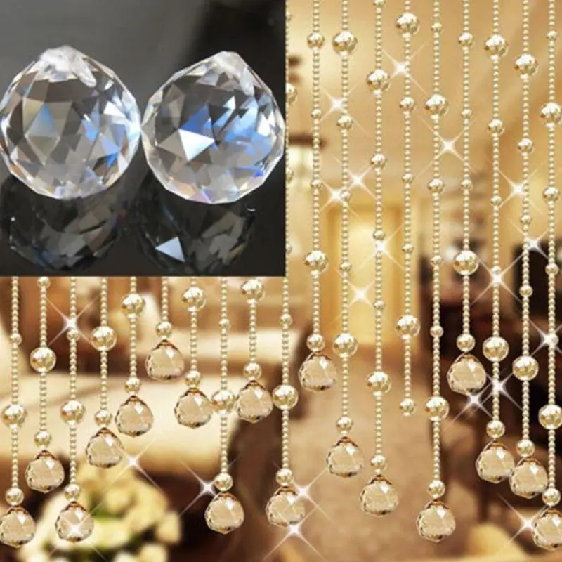 20mm 5pcs Clear Faceted Crystal Ball Chandelier Prisms Ceiling Lamp Lighting Hanging Drop Pendants Wedding Decoration