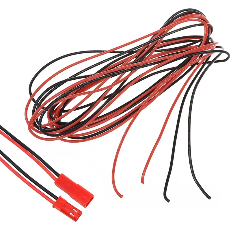 2x 3M 18 Gauge AWG Silicone Rubber Wire Cable Red Black Flexible& 10 Pairs 150mm JST Connector Plug Cable Line Male+Female For