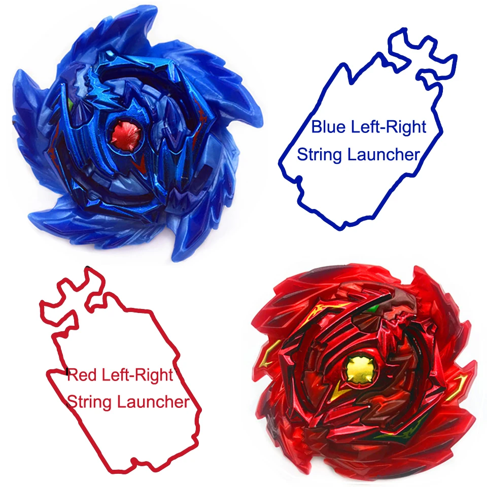 

Mksafn Blades Burst Red + Blue Dragon B-145 DX Starter Venom Diabolos.Vn.Bl GT Metal Spinning Top Gyro with 2pcs Launcher no Box