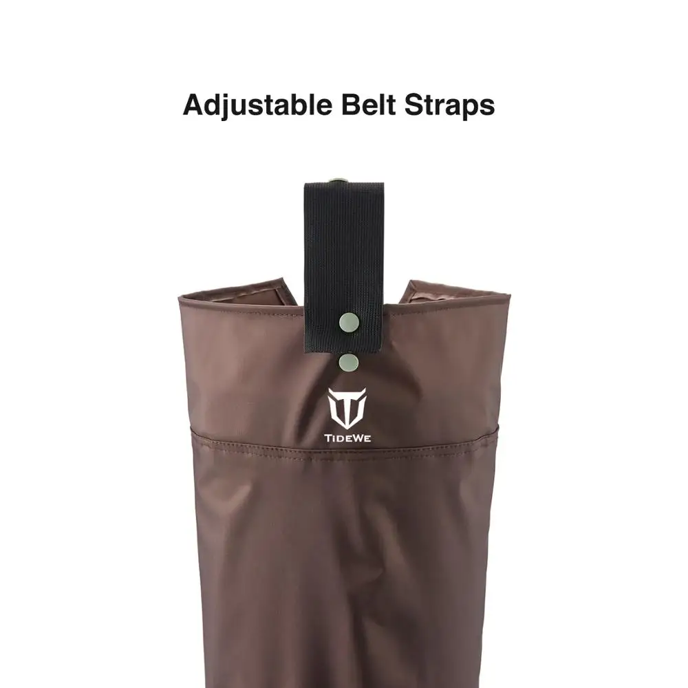 TideWe Brown Multi-purpose Hip Waders Lightweight PVC Fly Fishing Waders Hip Boots Hunting Boots for Men and Women