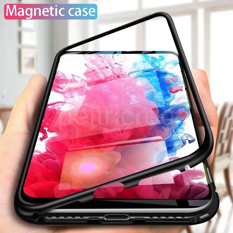 Metal Magnetic Adsorption Glass Case For Huawei Honor 10 P30 P20 Lite Mate 20 Pro Nova 5 5i 3i 3 4 Y9 Prime P Smart Z 2019 Cover |