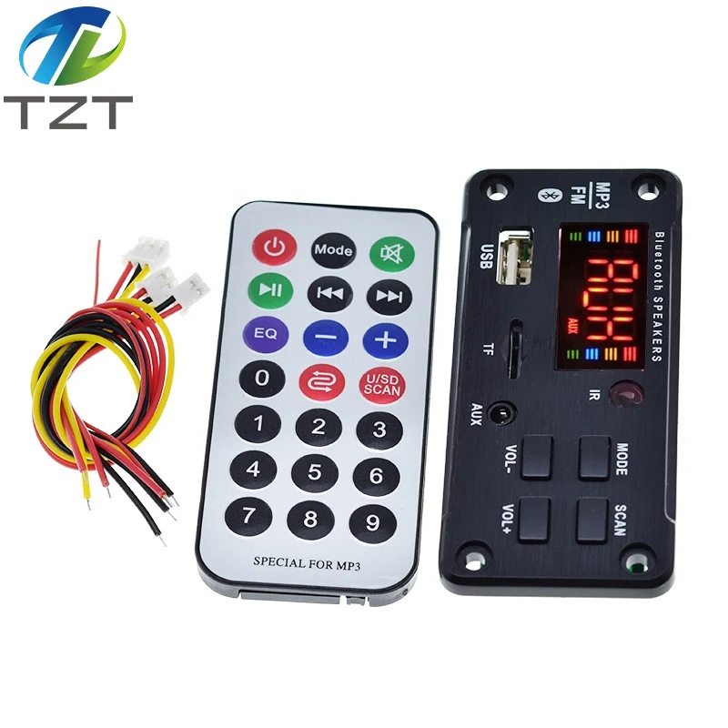 Big Screen 50W Amplifier MP3 WMA Decoder Board Bluetooth 5.0 USB FM AUX 3.5MM TF Radio Recording For Car Music Speaker | Электронные