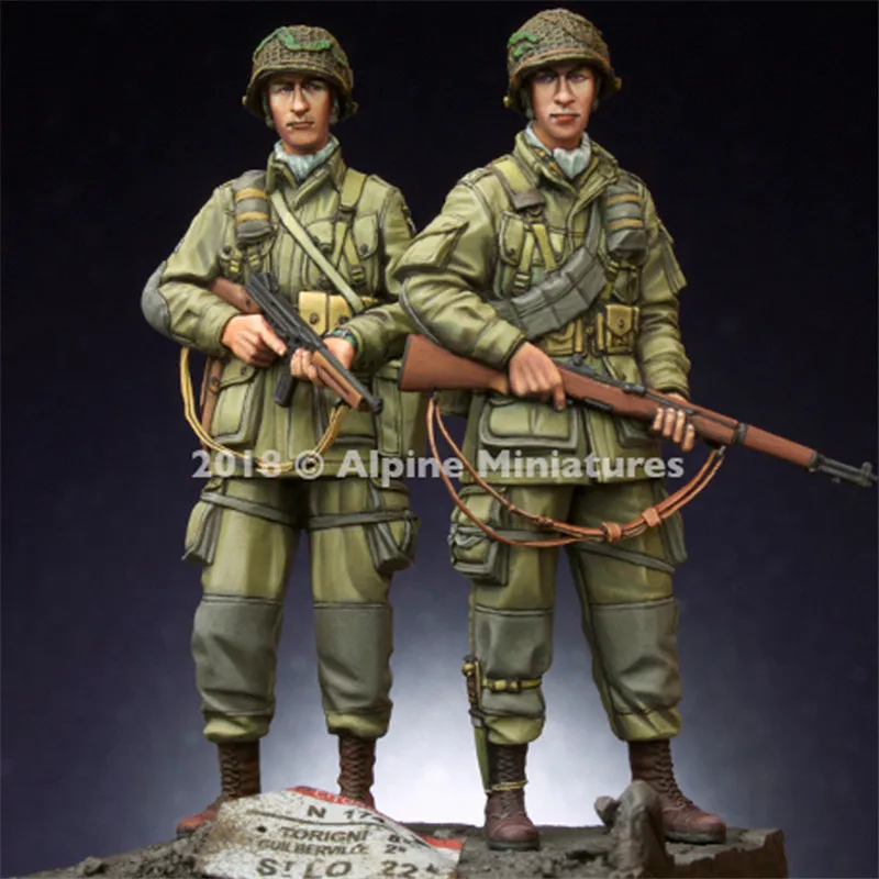 Фигурка солдата-парашюта из смолы 2 шт. масштаб 1/35 набор моделей бесцветная