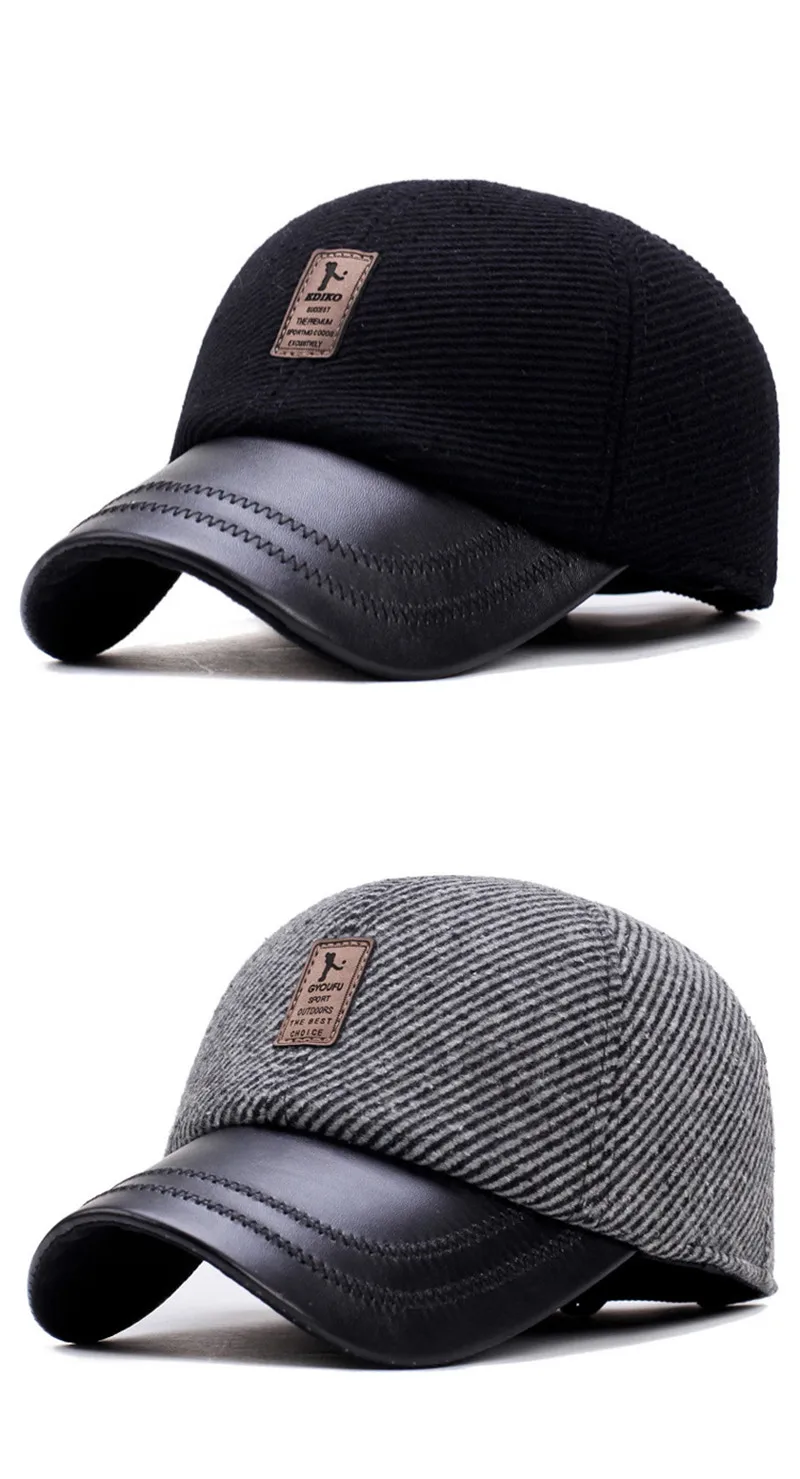 SILOQIN тренд Snapback шапка зимняя Толстая теплая Бейсболка s Новые взрослые мужские наушники шапки регулируемый размер мода папа Спортивная Кепка
