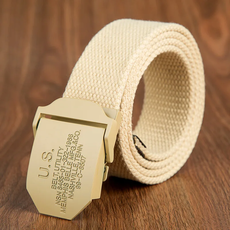 

Canvas Belt For Men With Automatic Buckle Yellow US Man Canvas Tactical Belts Without Holes Military Belt Extended Plus Size