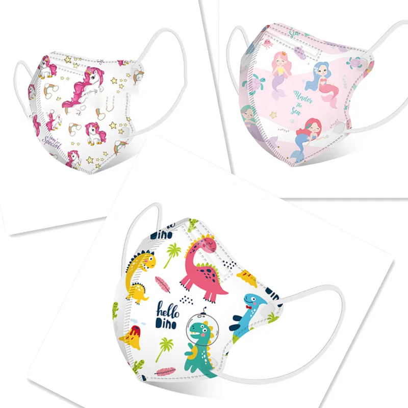 KN95 Mask for 6-14 Age Kids FFP2mask 5Layer 3D Printed FFP2 Cartoon kn95 Dust Mask ffp2 kn95mask Breathable Children Masks niños