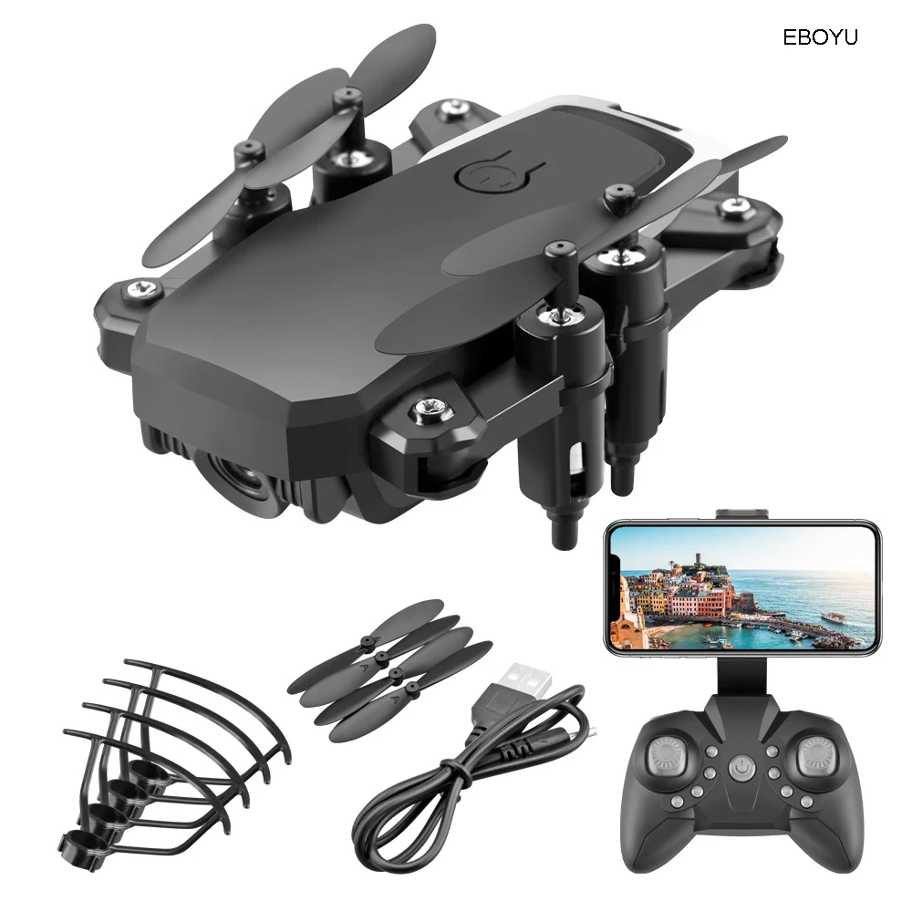 EBOYU Updated LF606S 2.4Ghz Mini Fold RC Drone 4K WiFi FPV HD Camera Altitude Hold Headless Mode One Key Return RC Quadcopter