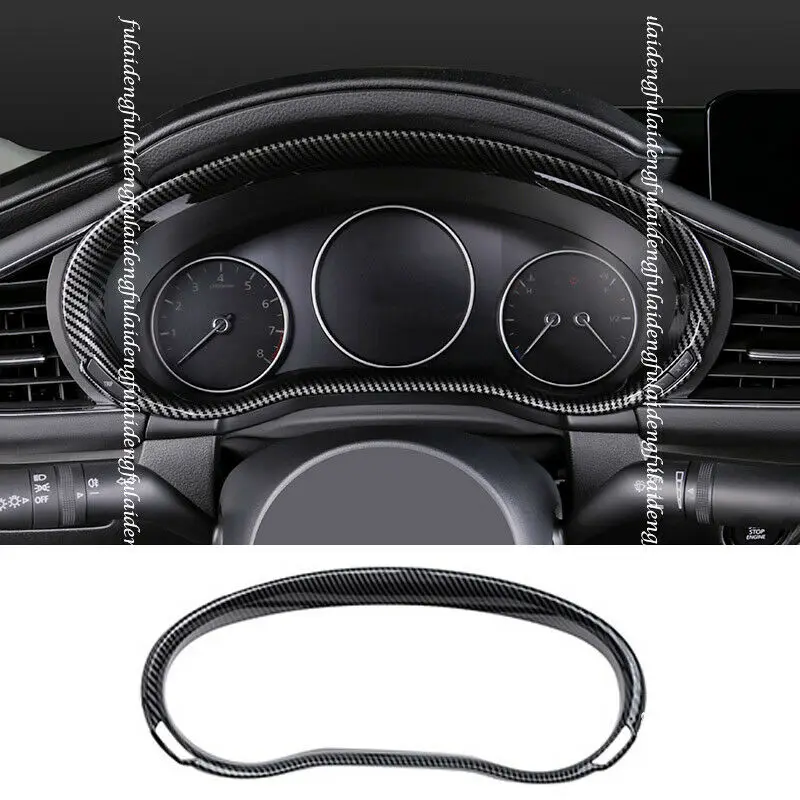 

Fits For Mazda CX-30 2020-2021 New ABS Carbon Fiber Look Instrument Dashboard Panel Frame Trim Moulding Styling Accessories 1PCS