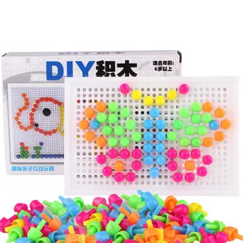 

Variety of mushroom nails spelling and inserting blocks (about 96) For Boys Girls Gift Developmental Toy
