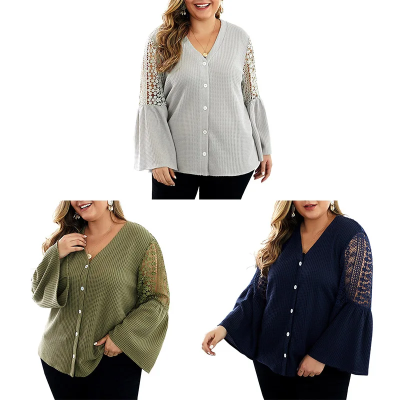 Женский Повседневный Универсальный однотонный кардиган с v-образным вырезом, свитер с вырезом, осенне-зимний элегантный свитер, топ XXXXL