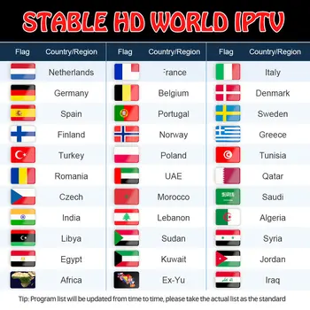 

HD World IPTV Subscription For Smart IPTV Box Android IP TV M3U With 9000+ Channels Includes Europe Arabic Italian Belgium Dutch