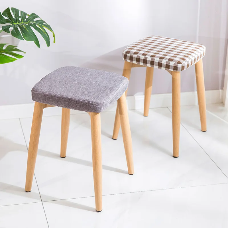 

Wholesale Stool Home Living Room Low Stool Table Stool Fashion Economical Bedroom Footstool Square Stool Fabric Stool