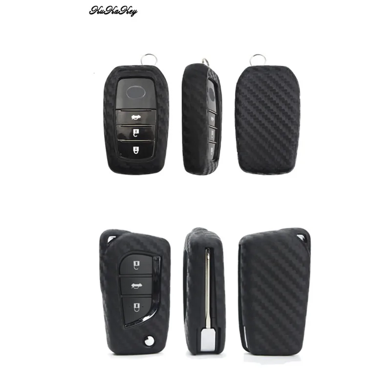 Чехол для ключей из углеродного волокна для Toyota Hilux Fortuner Land Cruiser Camry Revo Innova RAV4 Fortuner Yaris eiz Carola