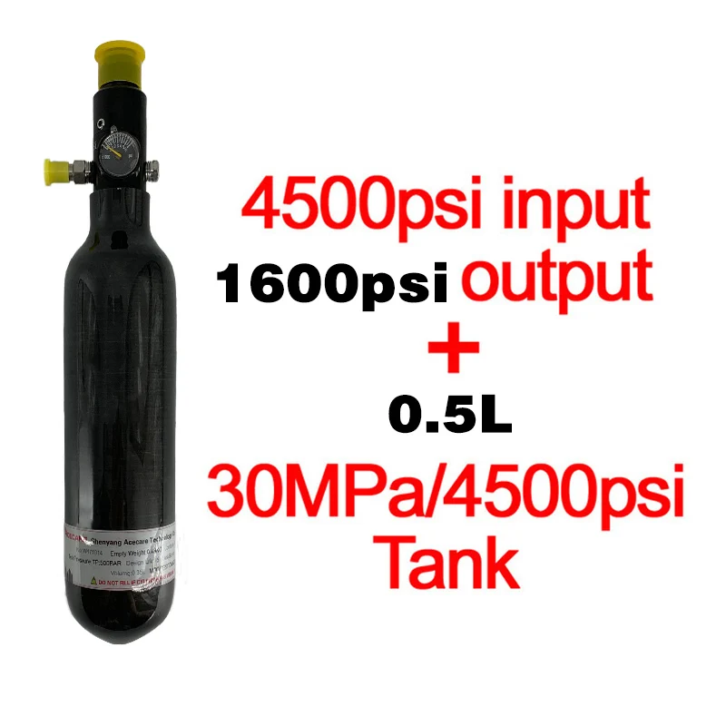 0.5L 1600psi Acecare Пейнтбол Бак 0.35L/0.5L Воздушный бак 4500psi Давление Тип регулятора Pcp Кондор для Pcp аксессуары пневматическая винтовка гПа Airsoft - Цвет: 0.5L 1600psi
