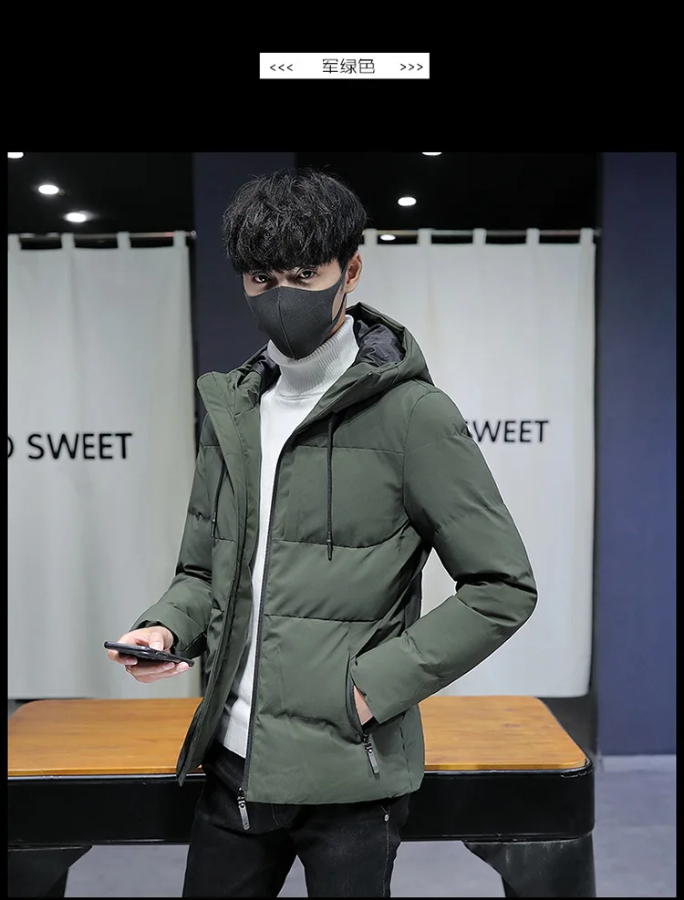 MEN'S Cotton-padded Coat Winter New Style Cotton Coat Short Korean-style Thick down Feather Cotton-padded Clothes Fashion Man Ho