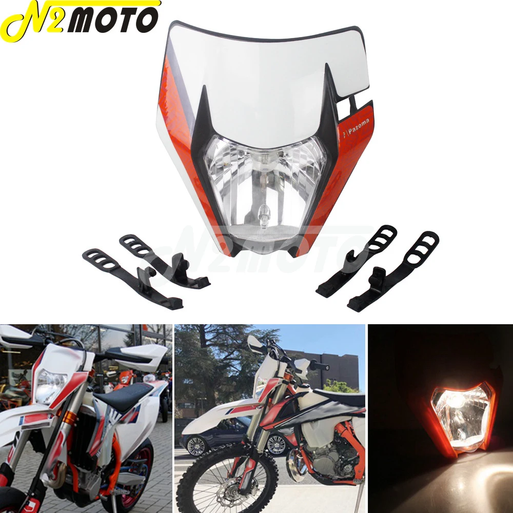 Двойной Спорт Фары для мотокросса наклейка на обтекатель Emark фары маска SXF SX XCW XC EXC