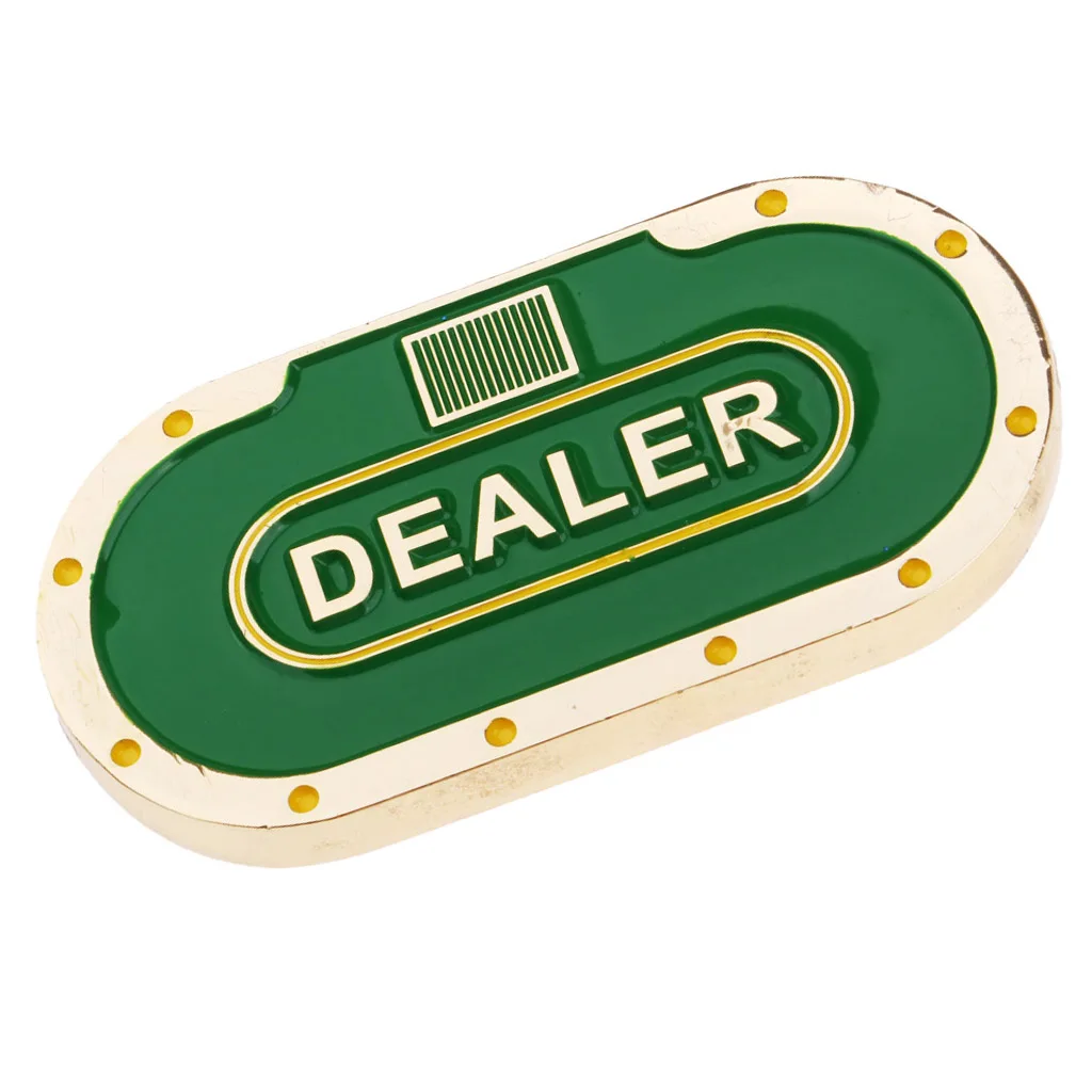 Dealer Button Metal Poker Dealer Buttons Poker Cards Guard Poker Accessories 7.2 x 3.6cm Green, red