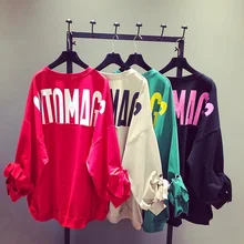 Women's blouse 2020 spring new round neck loose long-sleeved mid-length sweater Women's blouse 2020 spring new round neck loose long-sleeved mid-length sweater