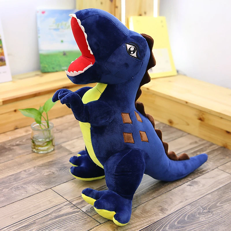 Имитация Динозавра, плюшевая игрушка, чучело, кукла, плюшевые игрушечные тираннозавры, мягкая плюшевая подушка для детей, подарок на день рождения для мальчика - Цвет: blue