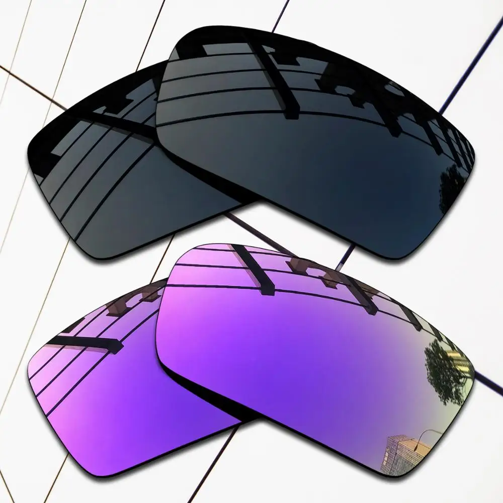 

E.O.S 2 Pairs Black & Purple Polarized Replacement Lenses for Oakley Oil Drum Sunglasses