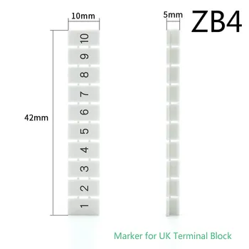 

100pcs ZB4 Numbers / Blank Marker Strips for UK-1.5N ST1.5 Din Rail Terminal Block Wiring Sign Marker Bar Marking Label