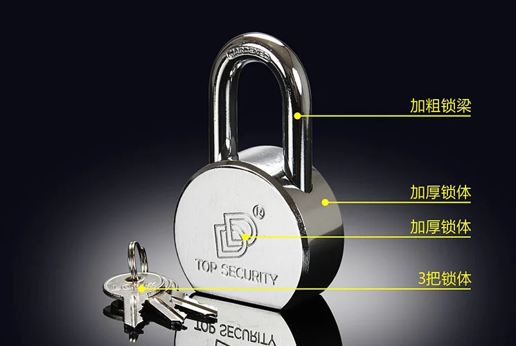 Manufacturers Direct Selling Extra-large Faux Stainless Steel Padlock heng kai suo Cylindrical Lock Anti-Theft-Shaped Padlock Le