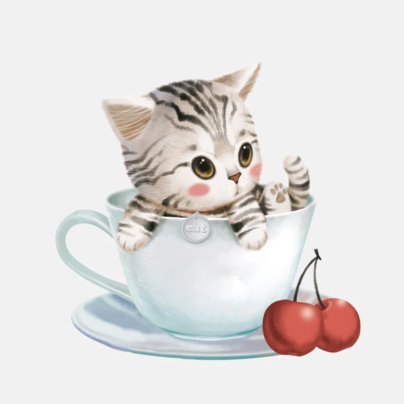

Creative Kitten In A Teacup Car Sticker Car Styling Decal Accessories Vinyl PVC 13cm*13cm Motorcycle Waterproof Windshield