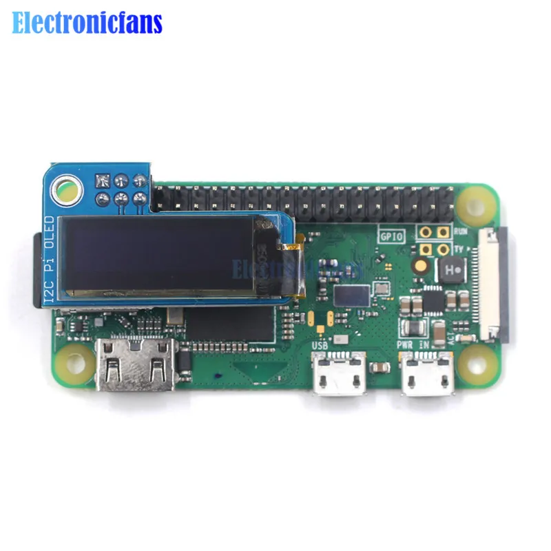 PiOLED 0,91 дюймовый OLED 128x32 IEC IIC SSD1306 синий OLED дисплей модуль для RPI Raspberry Pi 1, B+, Pi 2, Pi 3 и Pi Zero